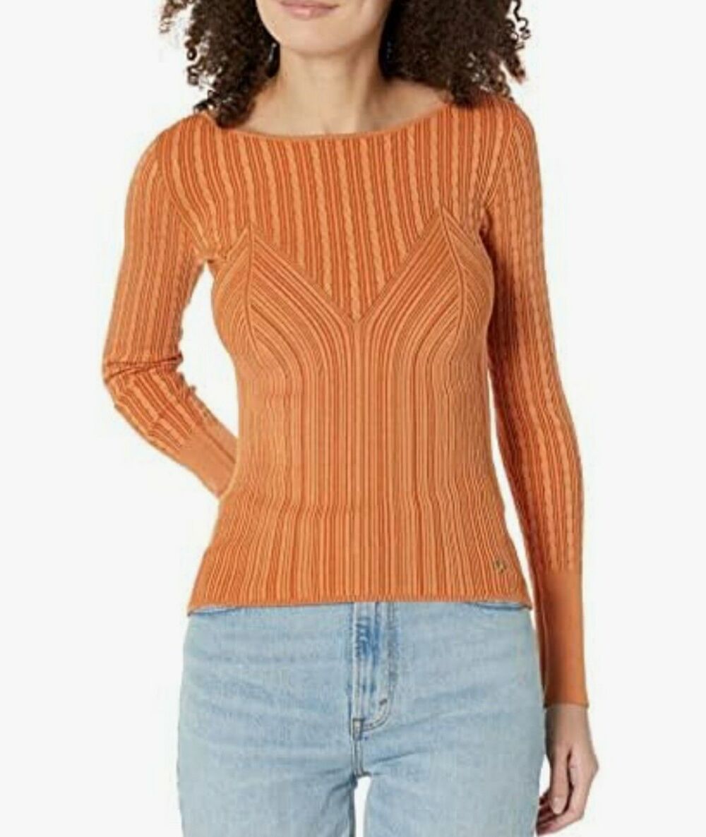 GUESS Women's Julie Long Sleeve Sweater
orange long-sleeved ribbed knit
SZ M
JJJ